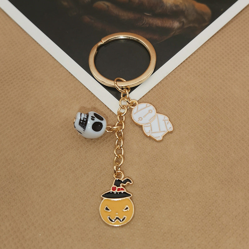 Wholesale Alloy Bat Ghost Zombie Pumpkin Skull Halloween Keychain